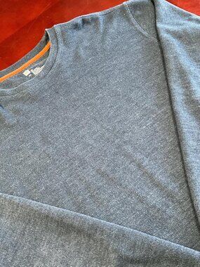 Mens GAP Waffle Knit Long Sleeve Navy Shirt (XXLarge)